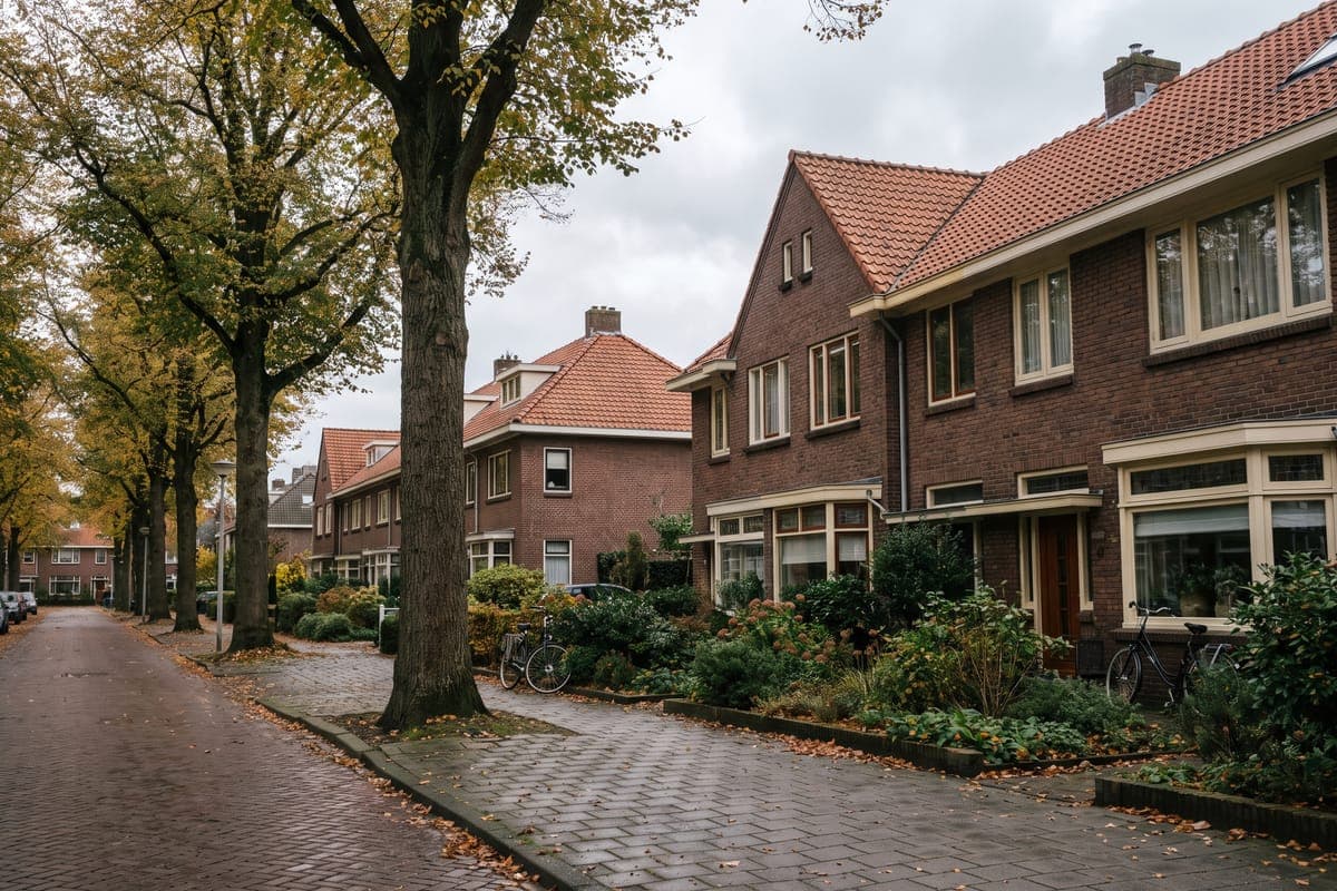 Straat met woningen in Apeldoorn