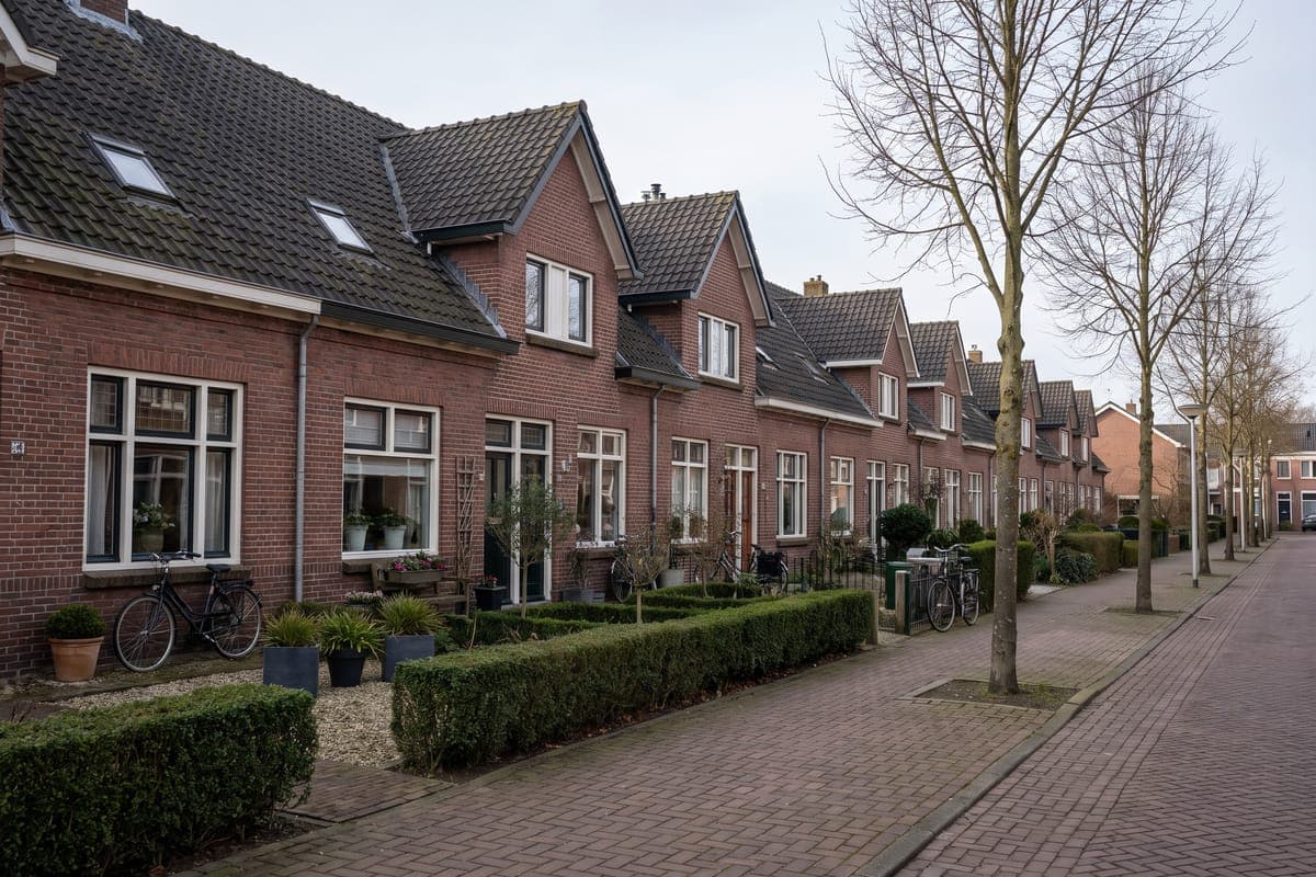 Straat met woningen in Zwolle